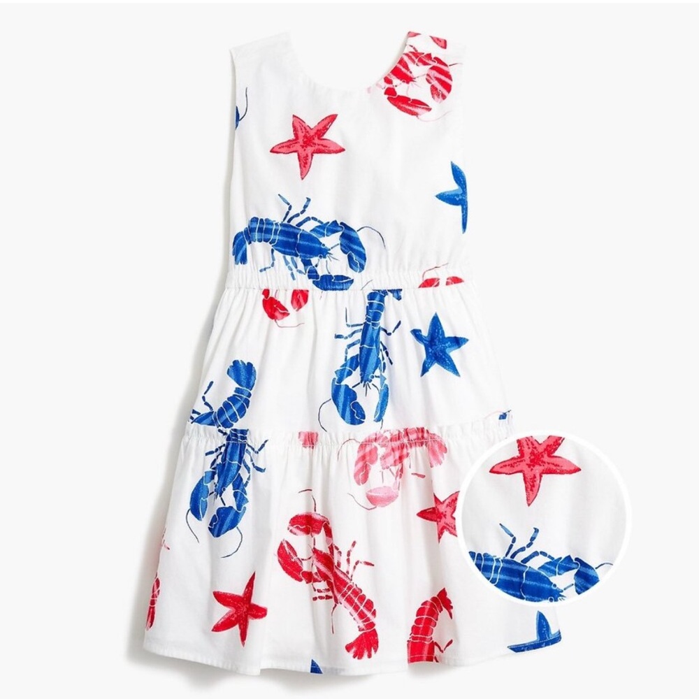 NWT Crewcuts Girls' Cross-Back Lobster Dress